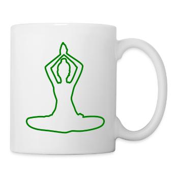 4 Yoga Padmasana or Lotus Flower | 5th Green Flame - Mug - white - Right
