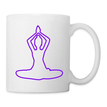 4 Yoga Padmasana ou fleur de lotus | 7ème Flamme Violette - Mug blanc - blanc - Droite