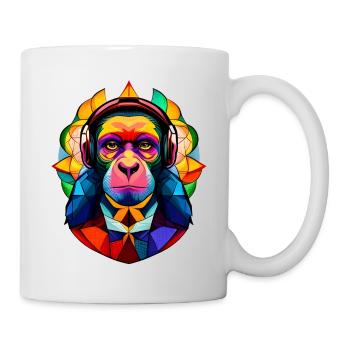 Affe - Tasse - Weiß - Rechts