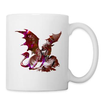 drache ,hellblau,malerei,graffiti,aquarell - Tasse - Weiß - Rechts