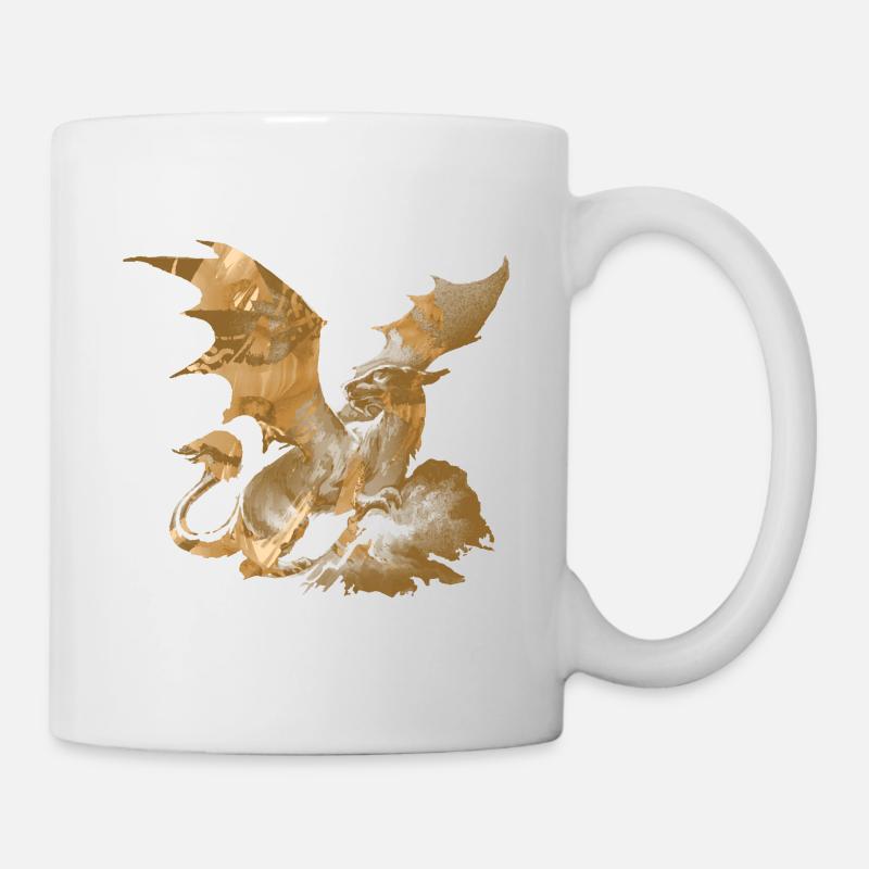 drache ,gold,malerei,graffiti,aquarell - Tasse - Weiß
