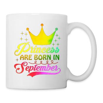 birthday happy september born in funny party queen - Mug - white - Right