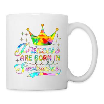 birthday happy september born in funny party queen - Mug - white - Right