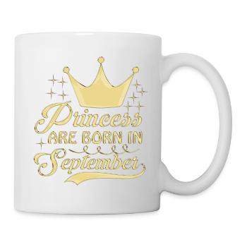 birthday happy september born in funny party queen - Mug - white - Right