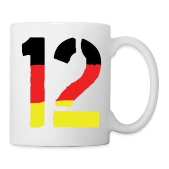12 Symbole numérique Allemagne - Mug blanc - blanc - Droite
