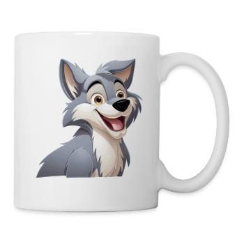 Wolf Laughs Cartoon Comic Wolf Head Wolves Cute - Mug - white - Right