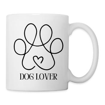 Dog Lover - Pfote - Tasse - Weiß - Rechts