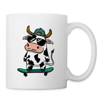 Coole Kuh Skateboarding - Tasse - Weiß - Rechts