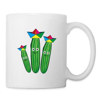 gurken trio,gurken,gurke,salatgurke,hut, schiff - Tasse - Weiß - Rechts