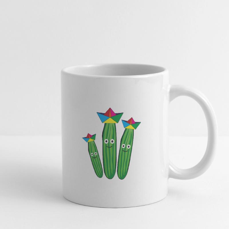 Trio de concombre,Concombre,Concombre,Concombre,Concombre,Concombre,Chapeau, Navire Mug blanc