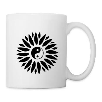 Signe de fleur de Qigong - Mug blanc - blanc - Droite