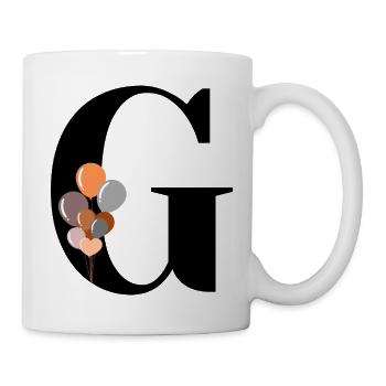 Buchstabe g Geburtstagsballon - Tasse - Weiß - Rechts