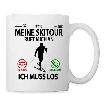 Skitourengeher Skitour Tourengeher Sprüche Lustig - Tasse - Weiß - Rechts