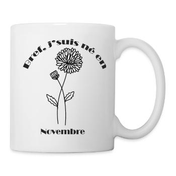 Cadeau Anniversaire - Fleur de Naissance Novembre - Mug blanc - blanc - Droite