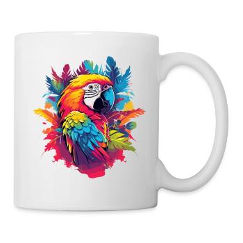 Perroquet coloré avec des palmiers - Mug blanc - blanc - Droite