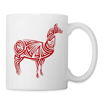Alpaka Tribal Tattoo - Tasse - Weiß - Rechts