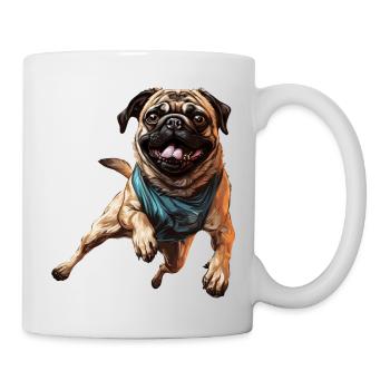 Pug on the move: running, sprinting, galloping - Mug - white - Right