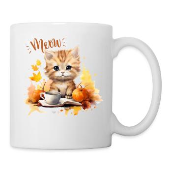 Herbst Kätzchen - Tasse - Weiß - Rechts