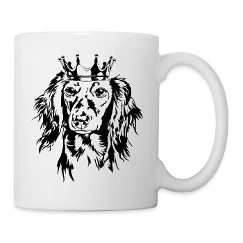 Langhaardackel Krone Hund Hunde Wilsigns - Tasse - Weiß - Rechts