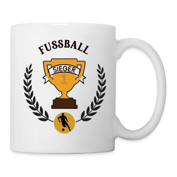 Fussball Sieger Fußball Sieg Spiel Spieler Platz 1 - Tasse - Weiß - Rechts
