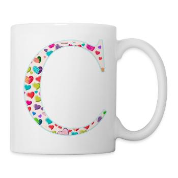Motif cardiaque personnalisable Monogram C - Mug blanc - blanc - Droite