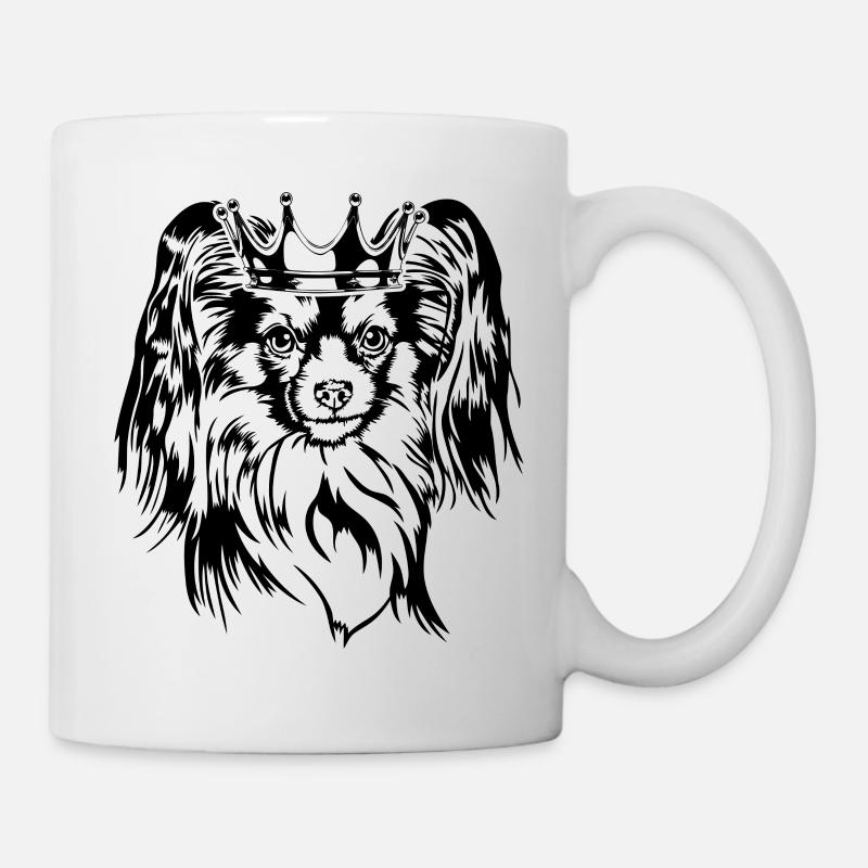 Papillon Krone Hund Hunde Wilsigns - Tasse - Weiß