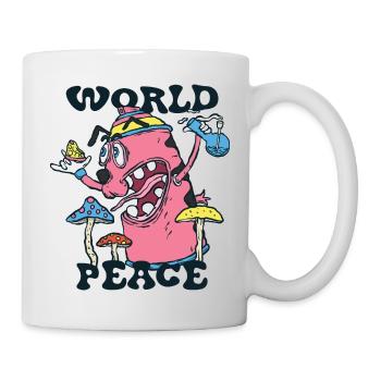 420 Weltfrieden Tapferer Hund - Tasse - Weiß - Rechts