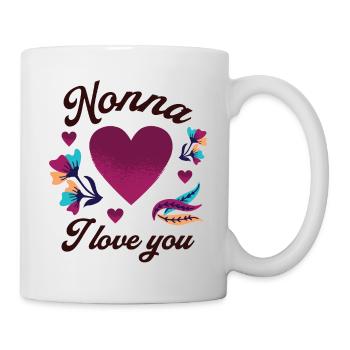 Nonna ich liebe dich, Großmutter ich liebe dich - Tasse - Weiß - Rechts