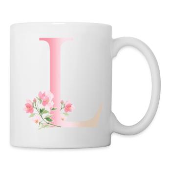 Letter L with flowers - Mug - white - Right