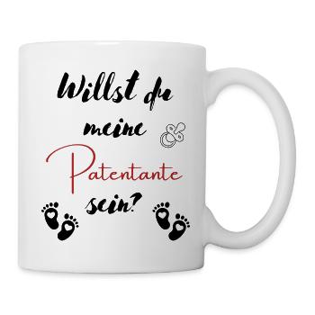 Willst du meine Patentante sein? - Tasse - Weiß - Rechts