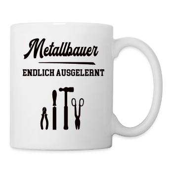Metallbauer Ausbildung Beruf Lehre Azubi Schlosser - Tasse - Weiß - Rechts