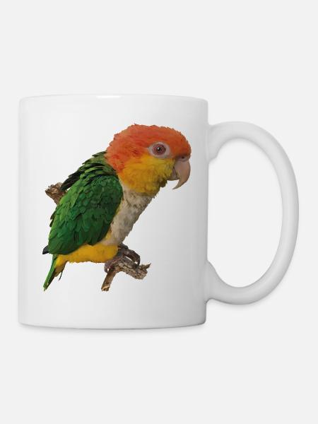 Der orangeköpfige Caique - Tasse - Weiß