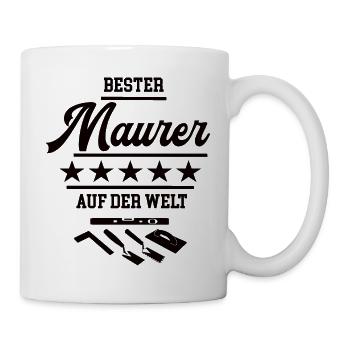 Bester Maurer Meister Rohbau Handwerker Hochbau - Tasse - Weiß - Rechts