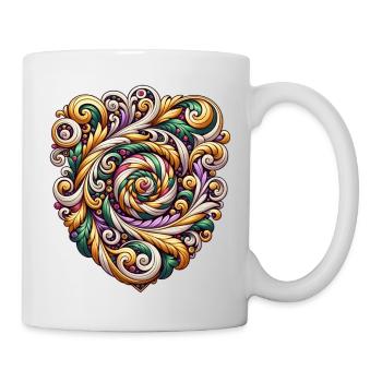 Colorful geometric pattern inspired by Russian art - Mug - white - Right