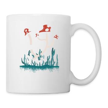 Skull and mushrooms - Mug - white - Right