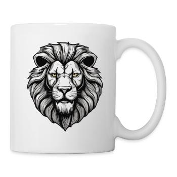 tete de lion - Mug blanc - blanc - Droite