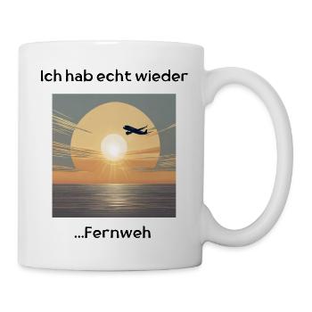 Print- Sommer Urlaub Fernweh Strand - Tasse - Weiß - Rechts