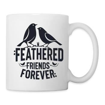 "Gefiederte Freunde für immer" - Tasse - Weiß - Rechts