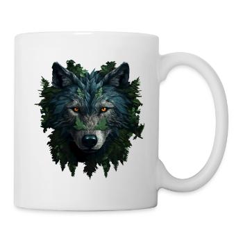 Loup dans la forêt - Mug blanc - blanc - Droite