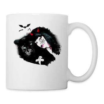 panther,halloween,bat,spider - Mug - white - Right
