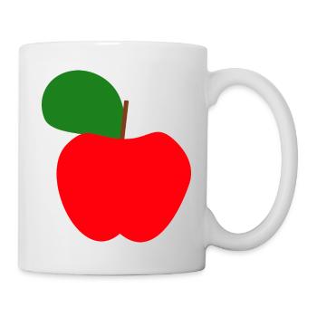 roter Apfel - Tasse - Weiß - Rechts