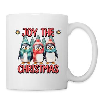 Weihnachten Pinguine Schal Mütze Tannenbaum Süß - Tasse - Weiß - Rechts