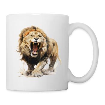 lion, lion head, strong, wild, pride, brave, royal, - Mug - white - Right