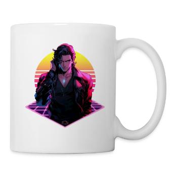Retro Wave 80s Anime Man – Anime Shirt - Mug - white - Right