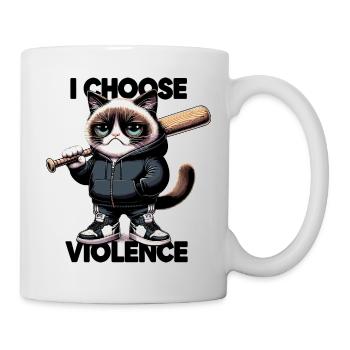 Je choisis la violence Chat I Amoureux des chats I Antisocial - Mug blanc - blanc - Droite