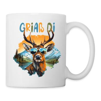 Griaß di Hirsch for the village festival Tracht Dorfkind - Mug - white - Right