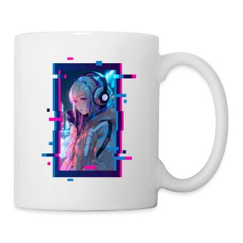 Cyber Futuristic Girl - Anime Shirt - Tasse - Weiß - Rechts