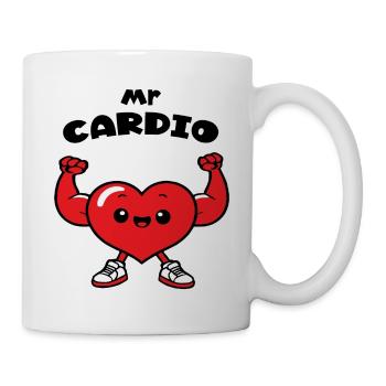 Mr Cardio Drawing Kawaii Chibi Humor Muscular Heart - Mug - white - Right