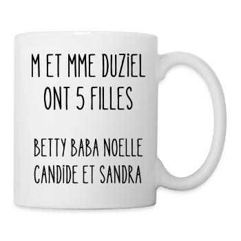 monsieur et madame duziel ont 5 filles - Mug blanc - blanc - Droite