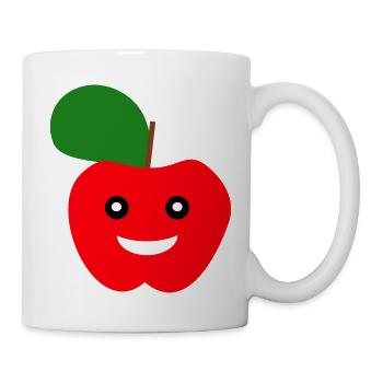 Visage de pomme - Mug blanc - blanc - Droite
